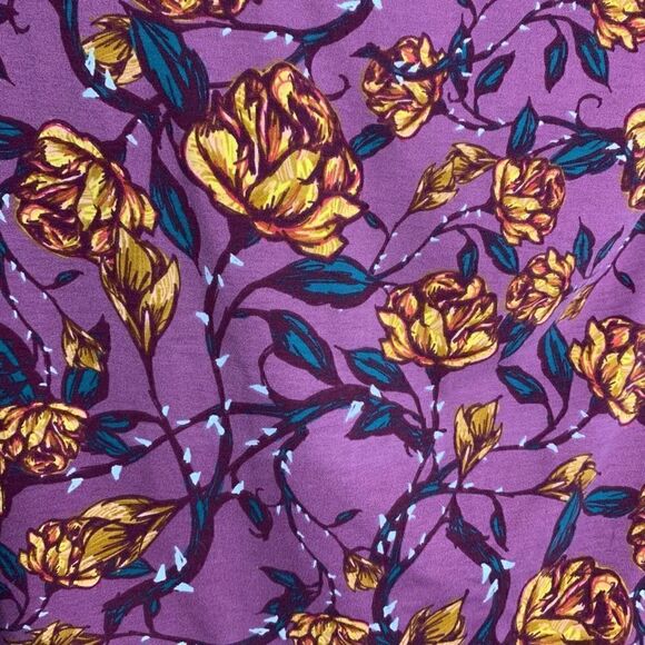 LuLaRoe Lynnae Purple Yellow Floral Long Sleeve Size Small (r1) - Picture 2 of 5